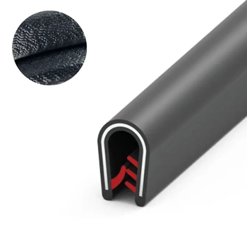 Osłona krawędzi PVC 1,5–4 mm 523, czarna, wciskana, ze stalowym wzmocnieniem, metr bieżący