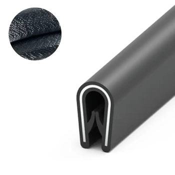 Osłona krawędzi PVC 1–3 mm 522, czarna, wciskana, ze stalowym wzmocnieniem, metr bieżący