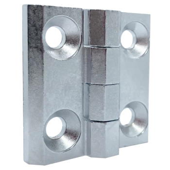 Zawias skrzydełkowy metalowy A=40 B=40 l=25, chromowany, 4-otwory, ZnAl