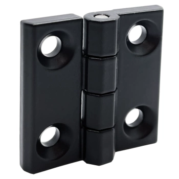 Zawias skrzydełkowy metalowy A=60 B=60 l=36, lakierowany czarny, 4-otwory, ZnAl