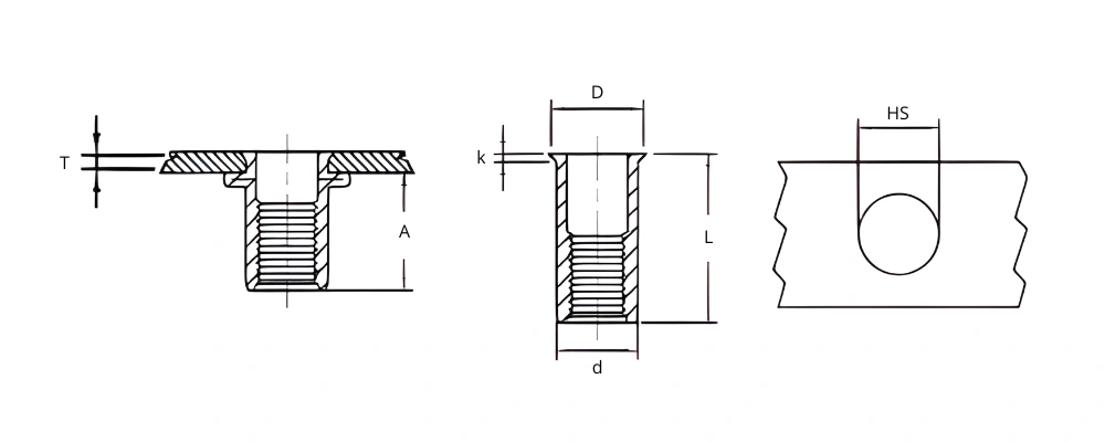 Nitonakrętka stalowa M10, walcowa, z kołnierzem redukowanym, radełkowana, stal węglowa, ocynkowana 50 sztuk ESC