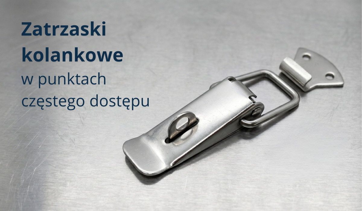 Zatrzask kolankowy zamiast śrub w osłonie maszyny do cięcia profili