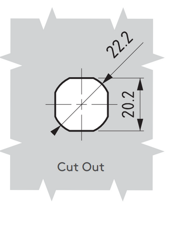 Zamek chromowany na trójkąt 9 mm, do drzwi o grubości 40 mm