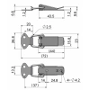 Zatrzask kolankowy stal 56,7x23mm zapinka kłódka