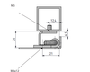 Zawias wewnętrzny nierdzewny 32,5x65 mm, zagięcie drzwi 20 mm, otwory ⌀6 mm/⌀5 mm, INOX