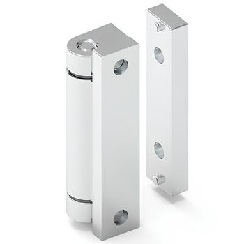 Zawias boczny 19x66x19,5 mm chromowany, ZnAl, 4 otwory, z adapterem, do szaf przemysłowych