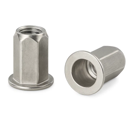 Nitonakrętka M8 sześciokątna z kołnierzem płaskim, stal nierdzewna – 50 szt. INOX