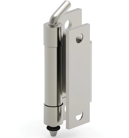 Zawias wewnętrzny nierdzewny 32,5x65 mm, zagięcie drzwi 20 mm, otwory ⌀6 mm/⌀5 mm, INOX