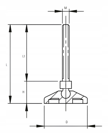 Stopka wahliwa 50mm śruba M12x60 do 450kg