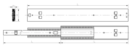 Prowadnica teleskopowa stalowa przemysłowa 55×450 mm – komplet 2 szt.