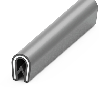 Osłona krawędzi PVC 1–2 mm 504, szara, wciskana, metr bieżący