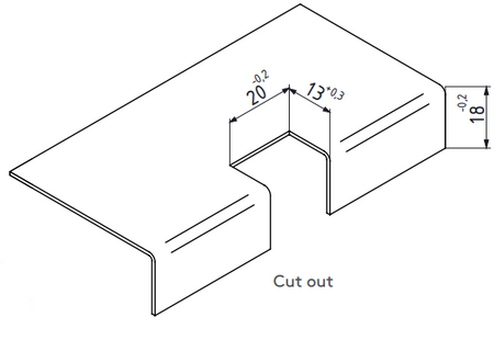 Zawias narożny metalowy 19x30 mm na panel 1-1,2mm, ZnAl