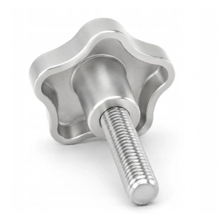 Pokrętło gwiazdowe stal nierdzewna 50mm śruba M10x40 pięcioramienne INOX