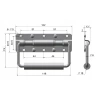 Uchwyt przemysłowy kontenerowy składany 122x74 mm stalowy, do skrzyń