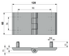 Zawias skrzydełkowy A=120 B=60, metalowy, lakierowany czarny, 4-śruby M8, ZnAl