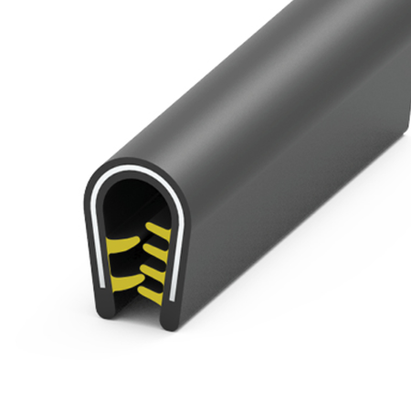 Osłona krawędzi EPDM 1–4 mm 538, czarna, wciskana, metr bieżący