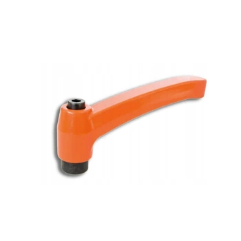 Rękojeść zaciskowa 80mm otwór M12 metal pomarańczowa dźwignia nastawna