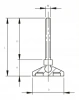 Stopka wahliwa poziomująca 38mm M6x50mm - przemysłowa do maszyn