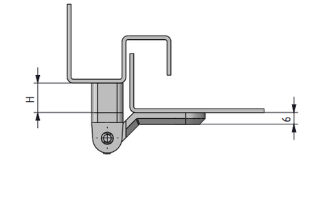 Zawias płaski z łożyskiem Delrin 50x100 mm, lakier czarny, prawy, ZnAl