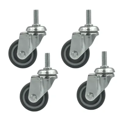 Zestaw 4 koła obrotowe do 40kg tworzywo 75mm śruba M12x30