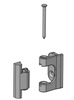 Zawias narożny metalowy 33x60 mm, zagięcie 25 mm, lakier czarny, gwint M6, 3-częściowy, do drzwi