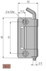 Zawias wewnętrzny nierdzewny 32,5x65 mm, zagięcie drzwi 20–24 mm, otwory ⌀6,5 mm, INOX