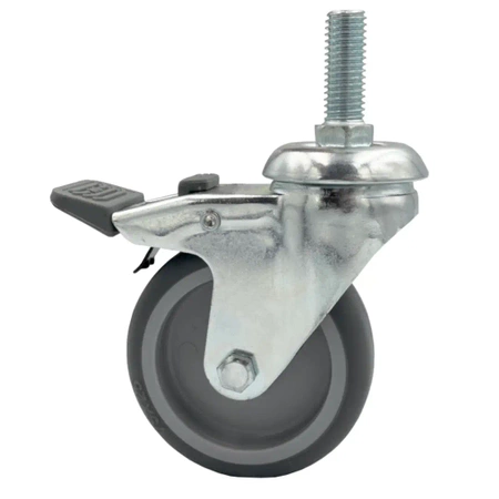 Zestaw 4 koła obrotowe do 40kg tworzywo 75mm śruba M12x30 hamulec