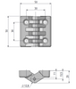 Zawias płaski A=50 B=50 l=30, poliamid, 4-otwory, czarny