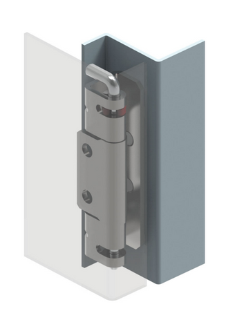 Zawias wewnętrzny nierdzewny 28,5x107 mm, zagięcie drzwi 25 mm, otwory ⌀7 mm, INOX