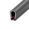 Osłona krawędzi PVC 2–4 mm 530, czarna, wciskana, ze stalowym wzmocnieniem, metr bieżący
