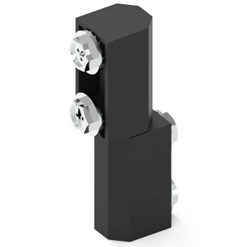 Zawias boczny 14x64,5x17 mm czarny, 4 otwory, podnoszony, sworzeń ZnAl, do szaf przemysłowych