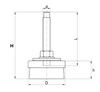 Podstawa maszyny 80 mm M16x120 mm skok 1,5 mm – wibroizolator poziomujący, nośność 500 kg stal ocynkowana do maszyn przemysłowych