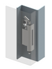 Zawias wewnętrzny nierdzewny 32,5x60 mm, zagięcie drzwi 20 mm, otwory ⌀6,5x12 mm, INOX