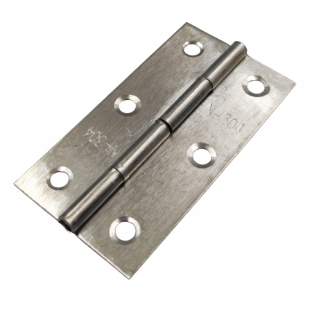 Zawias skrzydełkowy nierdzewny A=37 B=66, 6-otworowy, INOX