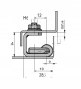 Zawias chowany stalowy102,5 x25mm do drzwi o zgięciu 24mm / ze śrubami