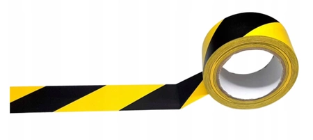 Taśma oznaczeniowa 50mm zółto-czarna rolka 33m