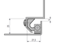 Zawias wewnętrzny do wspawania 19x60 mm zagięcie drzwi 25 mm, anodowany mat, do wkrętów M5