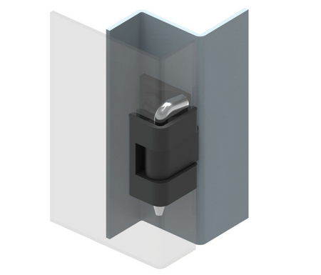 Zawias narożny metalowy prosty 31x42 mm, lakier czarny, na panel 1,5–2 mm