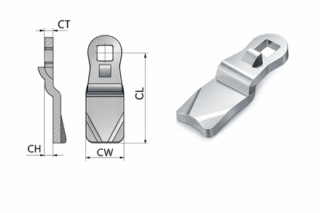 Zamek ćwierćobrotowy dwuskrzydłowy 3 mm, chromowany, korpus 18,5 mm, IP65