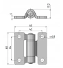 Zawias skrzydełkowy metalowy A=60 B=60, ocynkowany, 4-otworowy, stal