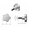 Pokrętło gwiazdowe stal nierdzewna 50mm śruba M10x40 pięcioramienne INOX