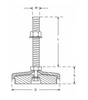 Stopka poziomująca stała Ø120 mm, M16x100, do maszyn przemysłowych, maks. obciążenie 800 kg