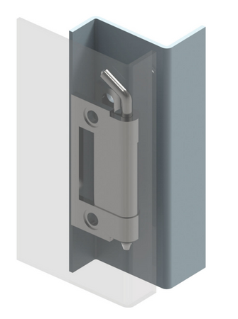 Zawias wewnętrzny nierdzewny 32,5x65 mm, zagięcie drzwi 20–24 mm, otwory ⌀6,5 mm, INOX