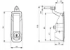Zamek dociskowy na panel 0-24mm na klucz