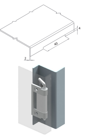 Zawias wewnętrzny stalowy 32,5x65 mm, zagięcie drzwi 24 mm, ocynk, otwory ⌀6,5 mm
