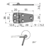 Zawias skrzydełkowy nierdzewny A=75 B=35, 5-otworowy, INOX