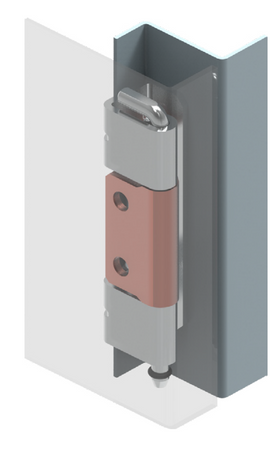 Zawias wewnętrzny stalowy 28x107 mm, zagięcie drzwi 24 mm, ocynk, do wkrętów 7 mm, do wspawania