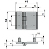 Zawias skrzydełkowy metalowy A=63 B=50, lakierowany czarny, 4-śruby M6, ZnAl
