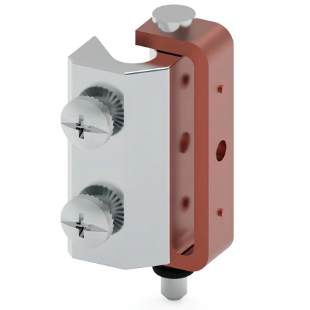 Zawias wewnętrzny do wspawania 19x60 mm  zagięcie drzwi 25 mm, anodowany mat, do wkrętów M5