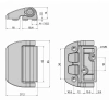 Zawias skrzydełkowy metalowy A=60 B=60 l=36, chromowany, 4-otwory, ZnAl